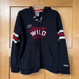 CCM Black Minnesota Wild hockey full zip up Hoodie women’s 2XL fits like L to XL